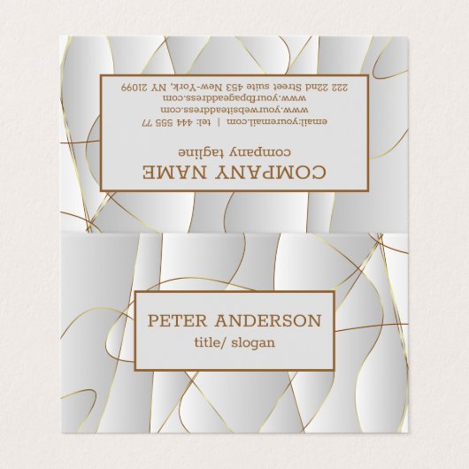 Carte De Visite Lignes or élégantes (Extérieur déplié)