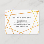 Carte De Visite Lignes Or Exquises Noir Blanc (Dos)