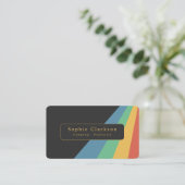 Carte De Visite Lignes Rétro Demi (Debout devant)