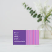 Carte De Visite Lignes rose pourpre (Debout devant)