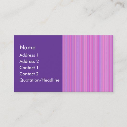 Carte De Visite Lignes rose pourpre (Devant)