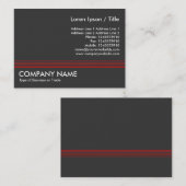 Carte De Visite Lignes rouges - Gris foncé (Devant / Derrière)
