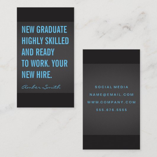 Carte De Visite Lignes textuelles de devis en gras (Devant / Derrière)