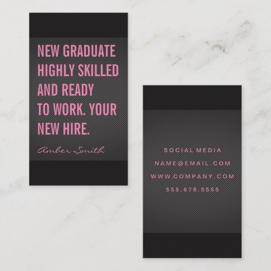 Carte De Visite Lignes textuelles de devis en gras (Devant / Derrière)