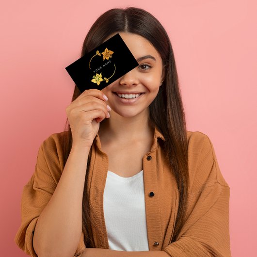 Carte De Visite Lila Cercles Golden Foil Black Vip