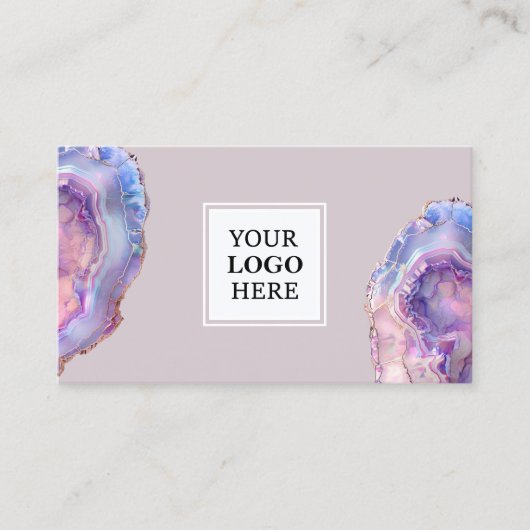 Carte De Visite Lilac Agate Geode Business Card (Devant)