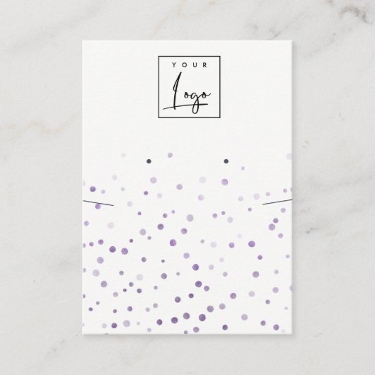 Carte De Visite Lilac Aquarelle Confetti Logo d'oreille Collier (Devant)