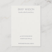 Carte De Visite Lilac Aquarelle Confetti Logo d'oreille Collier (Dos)