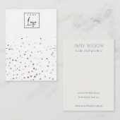 Carte De Visite Lilac Aquarelle Confetti Logo d'oreille Collier (Devant / Derrière)