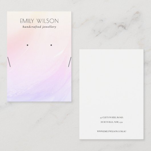 Carte De Visite Lilac Blush Holographique Elevage Écran de collier (Devant / Derrière)