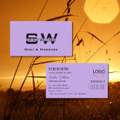 Carte De Visite Lilac classique avec Monogramme et Logo Lumière vi