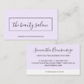 Carte De Visite Lilac Clean Design simple avec cadre rectangle (Devant / Derrière)