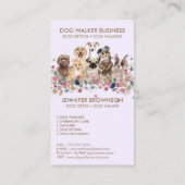 Carte De Visite Lilac Dog Walker Service Nom cadeau gratuit (Dos)