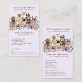 Carte De Visite Lilac Dog Walker Service Nom cadeau gratuit (Devant / Derrière)