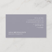 Carte De Visite Lilac et blanc classique et minimal (Dos)
