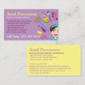 Carte De Visite Lilac Girl Janitorial Glossaire Apron Maid (Devant / Derrière)