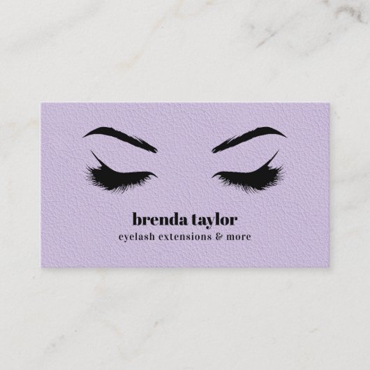 Carte De Visite LILAC LEATHER chic Eyelash Browbar professionnel (Devant)