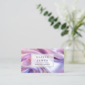 Carte De Visite Lilac Lilac Luxury Shimmer Fabric (Debout devant)