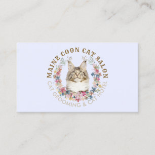 Carte De Visite Lilac Maine Coon Chat Grooming Salon Animaux Spas