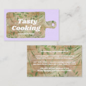 Carte De Visite Lilac Pastel Cuisine chef du comité de coupe (Devant / Derrière)