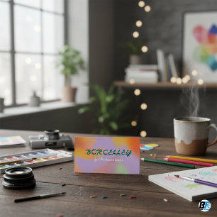 Carte De Visite Lilac violet coloré néon brillant gras joyeux