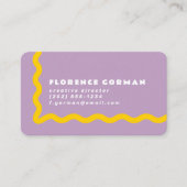 Carte De Visite Lilac Violet et soleil Jaune Wavy Frame (Devant)