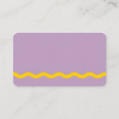 Carte De Visite Lilac Violet et soleil Jaune Wavy Frame (Dos)
