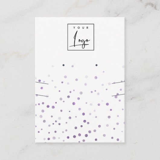 Carte De Visite Lilac Waterolor Confetti Logo d'oreille collier (Devant)