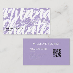 Carte De Visite Lilas Daisy Fleur Moderne Tendance Fleuriste