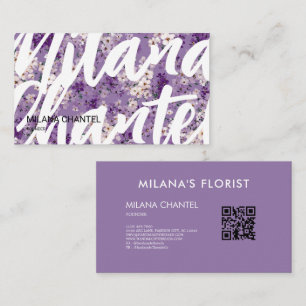 Carte De Visite Lilas Daisy Fleur Moderne Tendance Fleuriste
