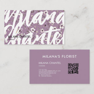 Carte De Visite Lilas Daisy Fleuriste Fleur Moderne Tendance