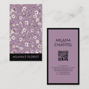 Carte De Visite Lilas Daisy Fleuriste Fleur Moderne Tendance