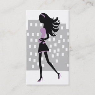 Carte De Visite lilas de grésillement de la fille de la ville
