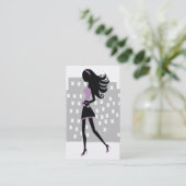 Carte De Visite lilas de grésillement de la fille | de la ville (Debout devant)