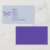 Carte de visite lilas de libellule de KRW (Devant / Derrière)