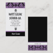 CARTE DE VISITE LILAS DE STARR DE *HOTT DE ROCKIN (Devant / Derrière)
