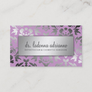 Carte De Visite Lilas d'ivrogne d'argent de damassé de 311 Ladonn