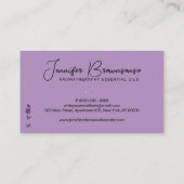 Carte De Visite Lilas Noir Lavande Violette (Dos)