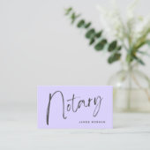 Carte de visite lilas public notaire (Debout devant)