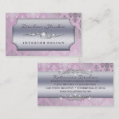 Carte De Visite Lilas se précipitant la mode/design d'intérieur de (Devant / Derrière)