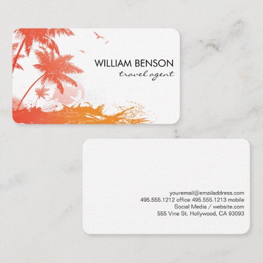 Carte De Visite L'île tropicale (Devant / Derrière)