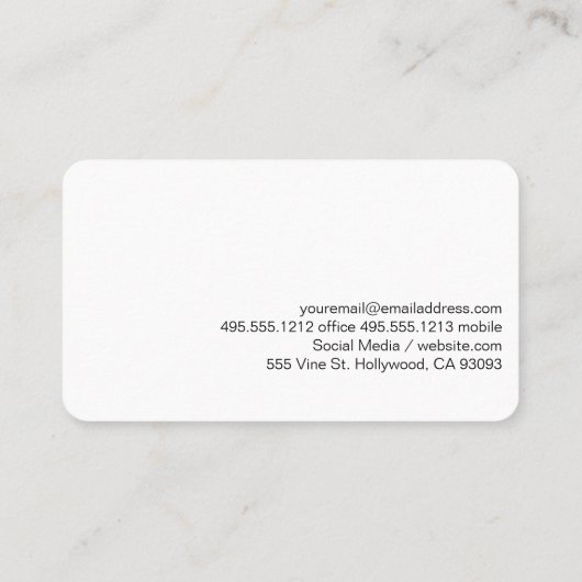 Carte De Visite L'île tropicale (Dos)