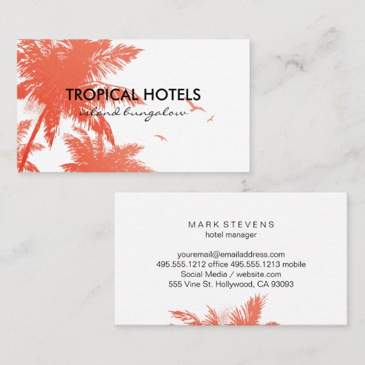 Carte De Visite L'île tropicale (Devant / Derrière)