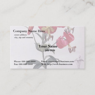 Carte De Visite Lilium Superbum, Pierre Joseph Redouté