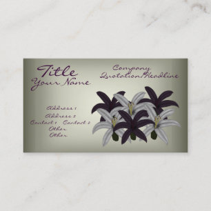 Carte De Visite Lillies pourpre et blanc