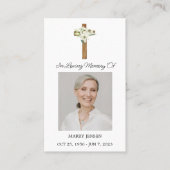 Carte De Visite Lily Cross Memorial Photo Funeral Prayer Card (Devant)