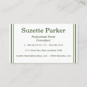 Carte De Visite Lily du planificateur d'événements de la vallée (Dos)