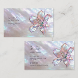 Carte De Visite Lily iridescent holographique élégant