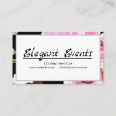 Carte De Visite Lily rose | Fleur Lily rose délicate sur noir (Dos)