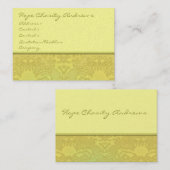 Carte De Visite Lime et or Damask Floral - (Devant / Derrière)